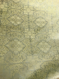 NEW! SALE! 100% Silk Taffeta Interior Design Fabric Damask Brocade French Yellow - Fancy Styles Fabric Boutique