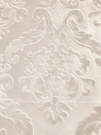 SWATCH Cut Out Chenille Velvet Fabric- Upholstery- Burnout- Eggshell - Fancy Styles Fabric Pierre Frey Lee Jofa Brunschwig & Fils