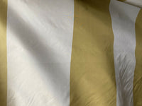 NEW 100% Silk Taffeta Gold & Cream Striped Fabric - Fancy Styles Fabric Pierre Frey Lee Jofa Brunschwig & Fils