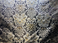 NEW Sir Ian 100% Silk Taffeta Dupioni Floral Brocade Damask Fabric -Brown - Fancy Styles Fabric Pierre Frey Lee Jofa Brunschwig & Fils