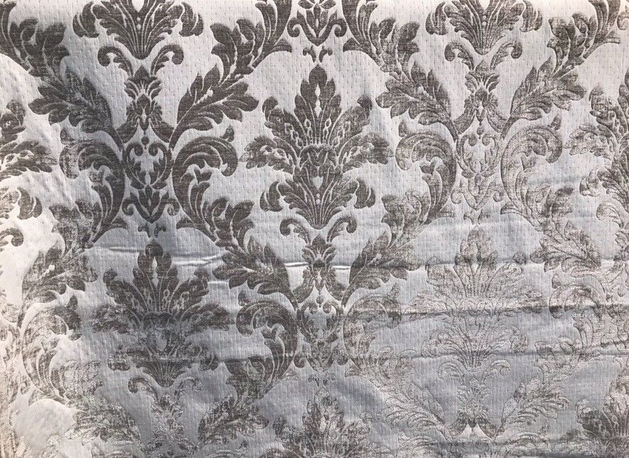 Designer Double Sided Brocade Jacquard Fabric- White And Silver  - Upholstery - Fancy Styles Fabric Pierre Frey Lee Jofa