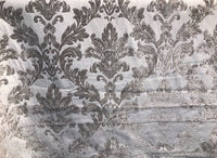 Designer Double Sided Brocade Jacquard Fabric- White And Silver  - Upholstery - Fancy Styles Fabric Pierre Frey Lee Jofa
