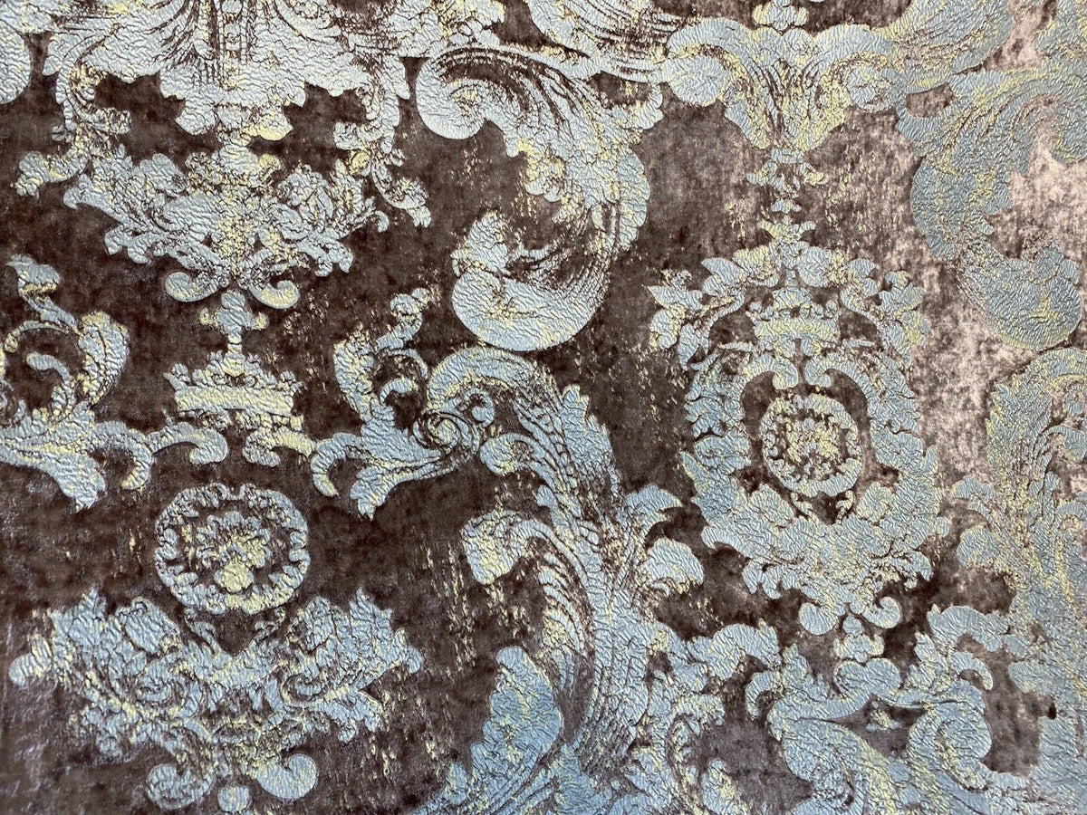 NEW! Queen Renee Antique Inspired Burnout “Furry” Velvet Damask Fabric - Mauve - Fancy Styles Fabric Pierre Frey Lee Jofa Brunschwig & Fils