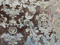 NEW! Queen Renee Antique Inspired Burnout “Furry” Velvet Damask Fabric - Mauve - Fancy Styles Fabric Pierre Frey Lee Jofa Brunschwig & Fils