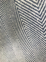 NEW Countess Cora Novelty Designer Herringbone Chevron Upholstery & Drapery Tweed Fabric - Steel Grey - Fancy Styles Fabric Pierre Frey Lee Jofa Brunschwig & Fils