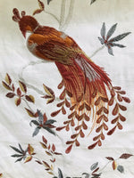 NEW! Lady Patrice Designer Embroidered Peacock Drapery Fabric  - Rust Orange Blue-Grey G11 - Fancy Styles Fabric Pierre Frey Lee Jofa Brunschwig & Fils