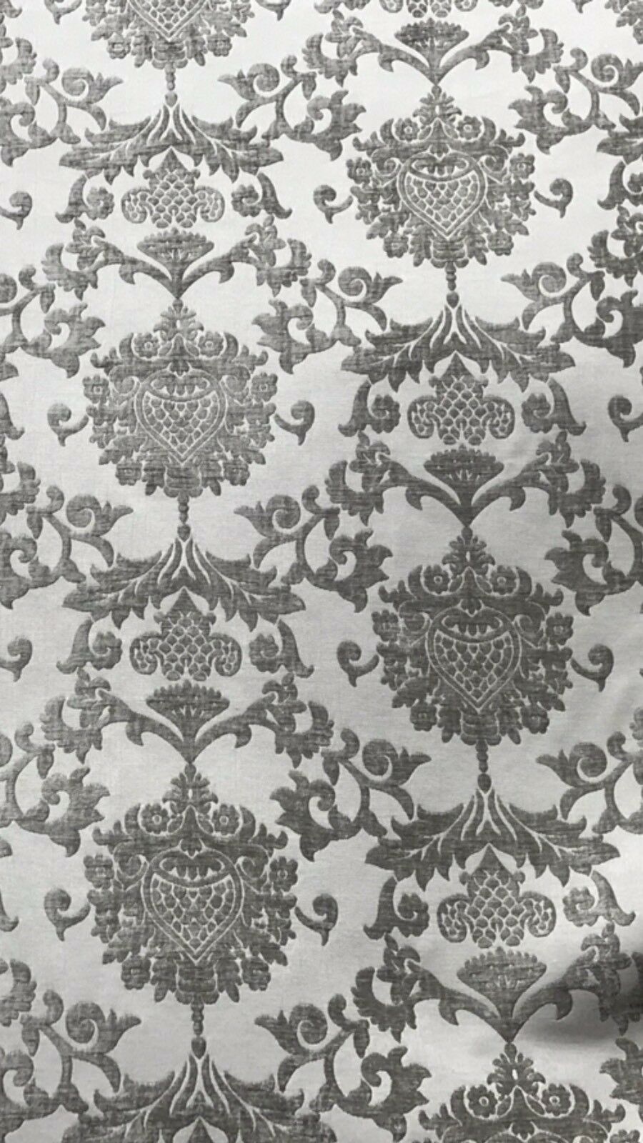 SWATCH Designer Satin Burnout Chenille Velvet Fabric - Gray Upholstery Damask - Fancy Styles Fabric Pierre Frey Lee Jofa Brunschwig & Fils