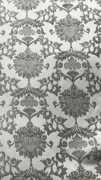 SWATCH Designer Satin Burnout Chenille Velvet Fabric - Gray Upholstery Damask - Fancy Styles Fabric Pierre Frey Lee Jofa Brunschwig & Fils