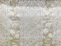 SWATCH Italian Brocade Satin Fabric- Ivory- Floral Upholstery Neoclassical Louis - Fancy Styles Fabric Pierre Frey Lee Jofa Brunschwig & Fils