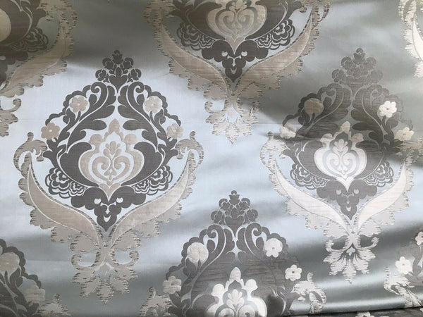 NEW! SALE! Duke Noah Designer Brocade Satin Fabric- Blue- Upholstery Damask Drapery - Fancy Styles Fabric Pierre Frey Lee Jofa Brunschwig & Fils