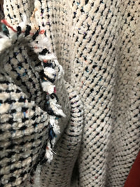 SALE! Designer Chunky Chenille Fabric - White With Color Yarns- Upholstery - Fancy Styles Fabric Pierre Frey Lee Jofa Brunschwig & Fils