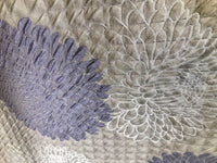 NEW Designer Quilted Satin Brocade Fabric - Floral- Lavender & Ivory - Fancy Styles Fabric Boutique