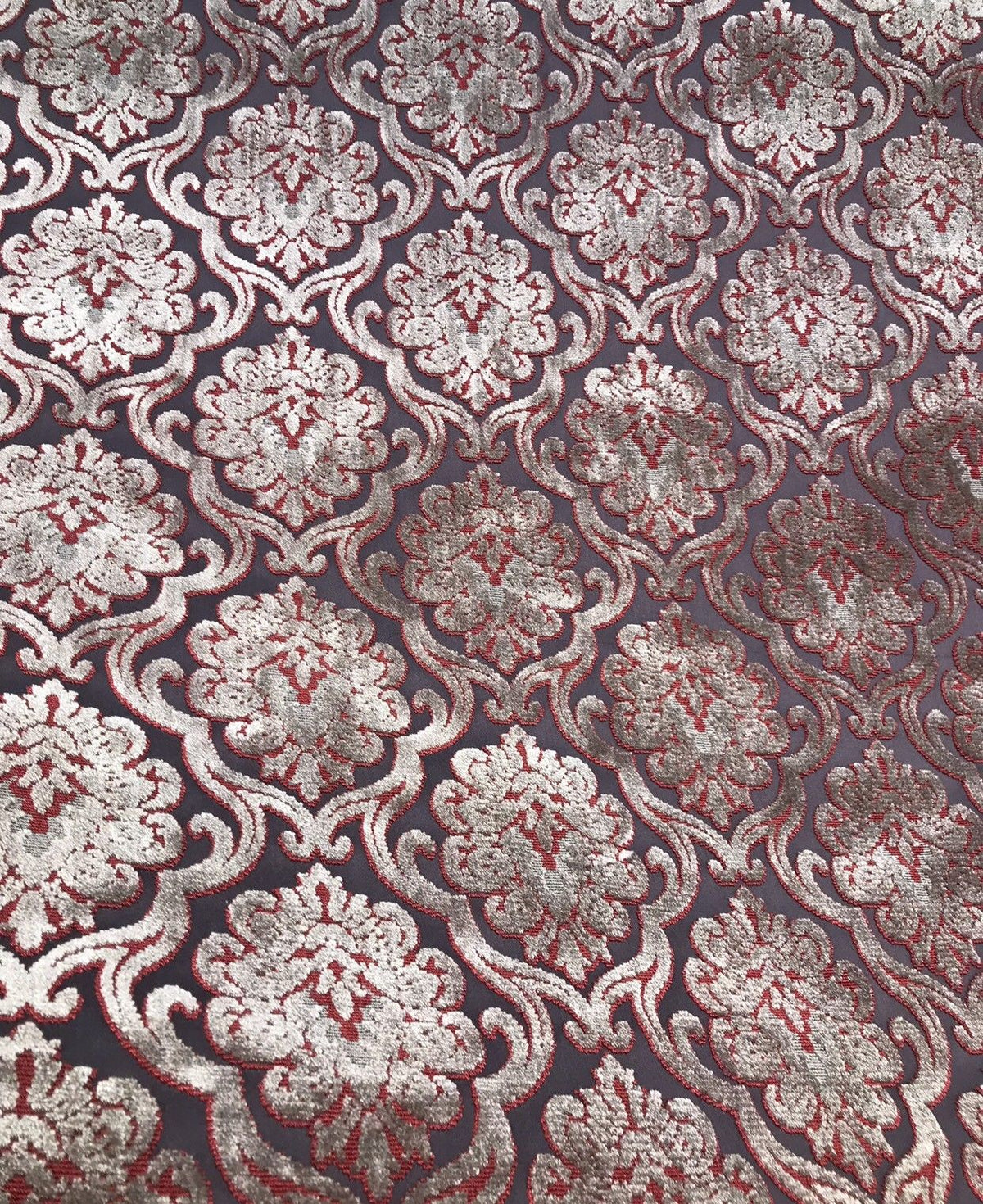 NEW Novelty Made In Italy Burnout Chenille Velvet Fabric Silver-Pink Upholstery - Fancy Styles Fabric Boutique