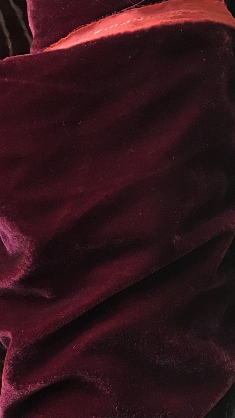 SALE! Miss Bonnie Designer Rayon Velvet Fabric - Antique Cabernet Red- By The Yard - Fancy Styles Fabric Pierre Frey Lee Jofa Brunschwig & Fils