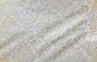 Queen Isabella Designer Drapery Damask Burnout Chenille Velvet Fabric - Pearl Ivory - Fancy Styles Fabric Pierre Frey Lee Jofa Brunschwig & Fils