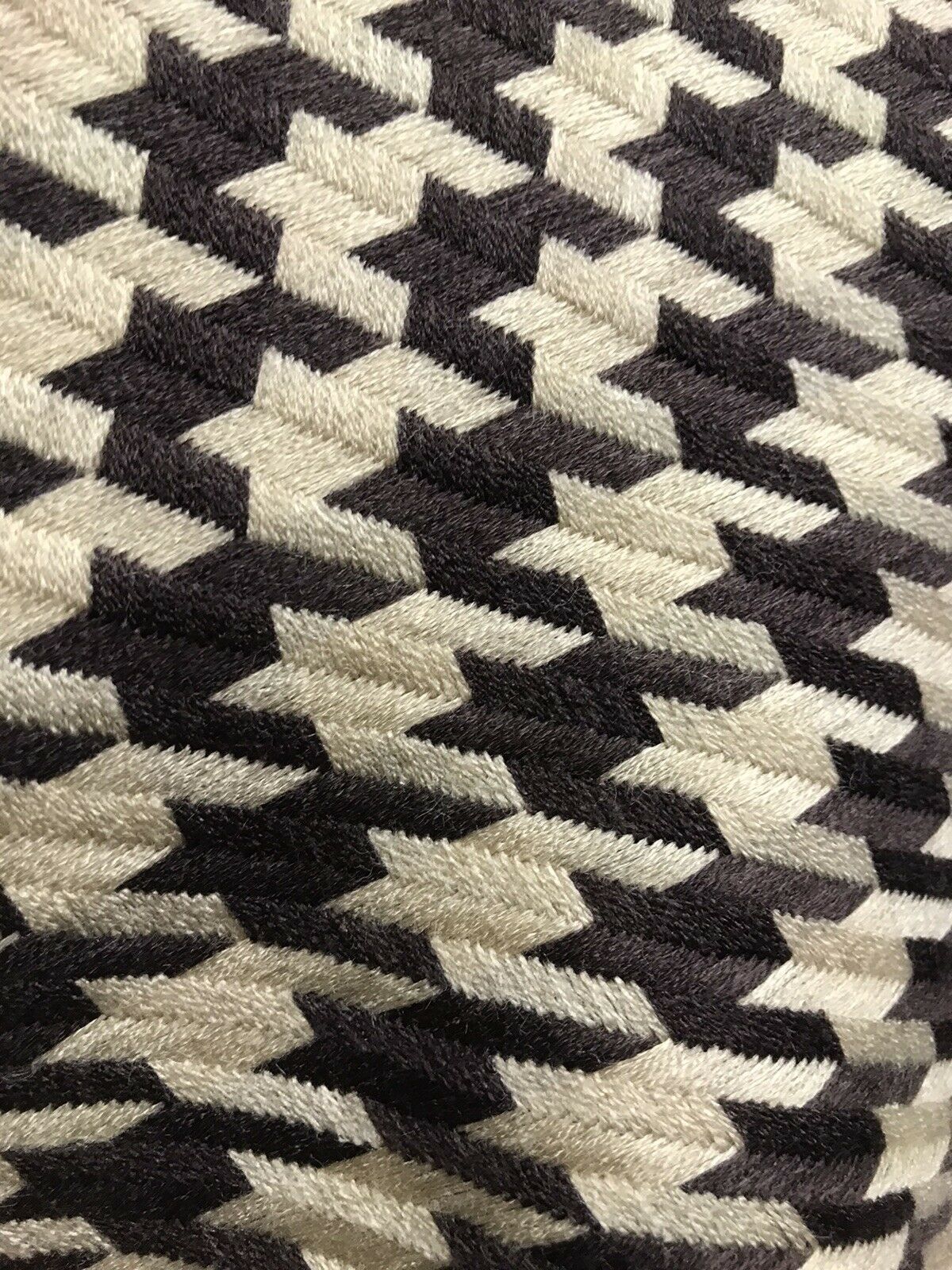 Sir Leo Novelty Designer Wool Oversized Pied de Coq Houndstooth Tweed Fabric - Brown - Fancy Styles Fabric Pierre Frey Lee Jofa Brunschwig & Fils