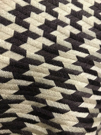 Sir Leo Novelty Designer Wool Oversized Pied de Coq Houndstooth Tweed Fabric - Brown - Fancy Styles Fabric Pierre Frey Lee Jofa Brunschwig & Fils