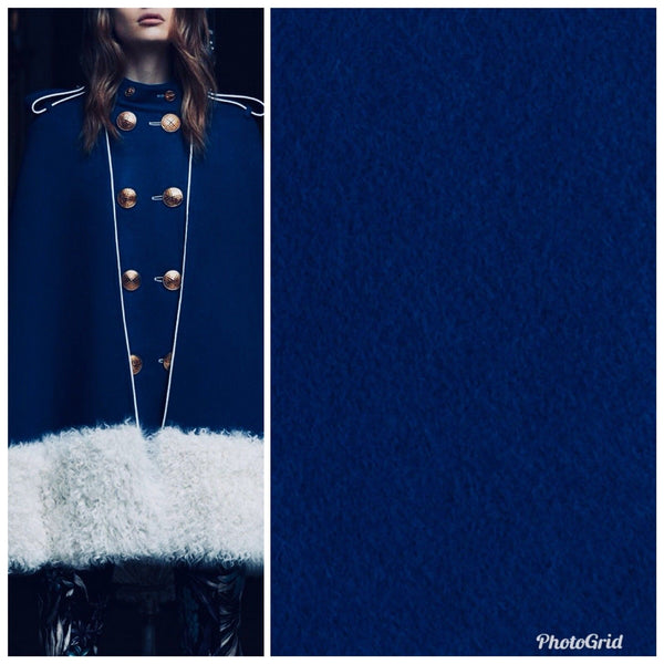 Designer Wool Woven Fabric Made In Italy Sold By The Yard- Jewel Blue - Fancy Styles Fabric Pierre Frey Lee Jofa Brunschwig & Fils