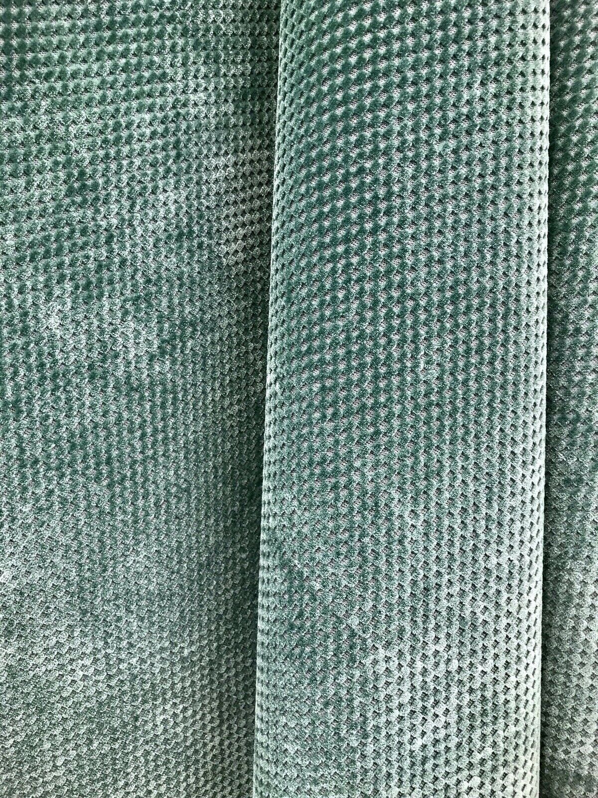 NEW Designer Velvet Checkered Upholstery Fabric - Spearmint Green- By the yard - Fancy Styles Fabric Pierre Frey Lee Jofa Brunschwig & Fils