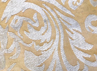SWATCH- Designer Velvet Chenille Burnout Fabric - Cream Beige- Upholstery - Fancy Styles Fabric Pierre Frey Lee Jofa Brunschwig & Fils