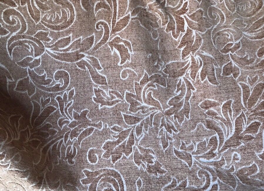 SALE! Designer Velvet Chenille Burnout Fabric - Antique Dusty Peach - Fancy Styles Fabric Pierre Frey Lee Jofa Brunschwig & Fils