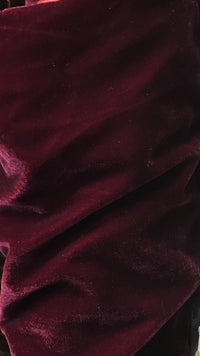 SALE! Miss Bonnie Designer Rayon Velvet Fabric - Antique Cabernet Red- By The Yard - Fancy Styles Fabric Pierre Frey Lee Jofa Brunschwig & Fils