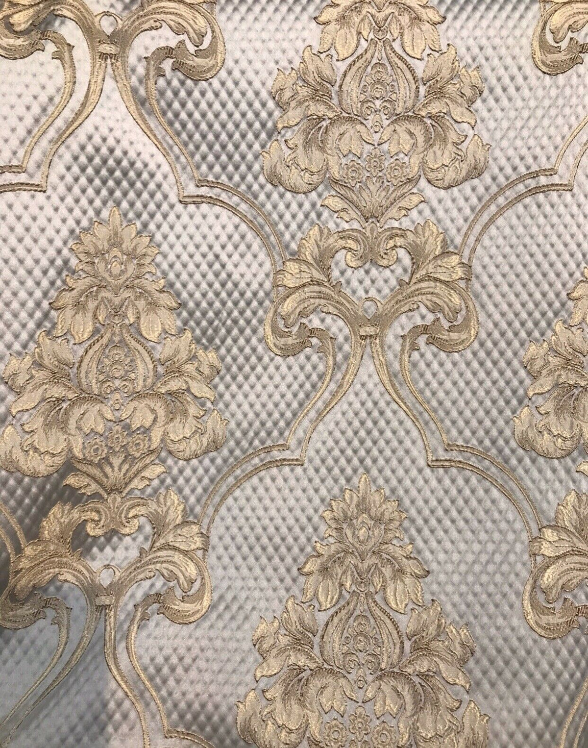 NEW Princess Clara Designer Satin Damask Upholstery Drapery Fabric - Ivory BTY - Fancy Styles Fabric Pierre Frey Lee Jofa Brunschwig & Fils