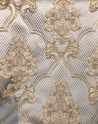 NEW Princess Clara Designer Satin Damask Upholstery Drapery Fabric - Ivory BTY - Fancy Styles Fabric Pierre Frey Lee Jofa Brunschwig & Fils