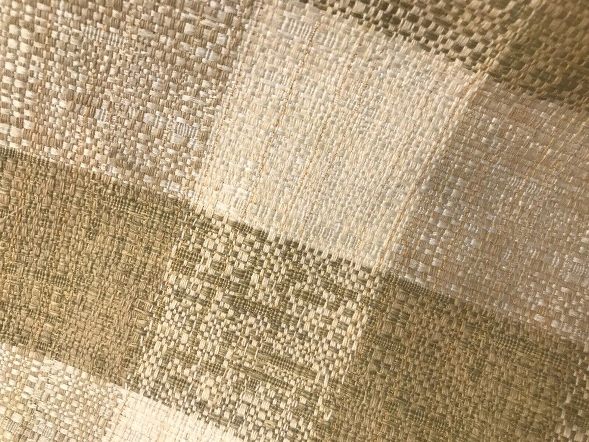 NEW! Designer 100% Raw Silk Gingham Check Decorating Fabric -Camel Brown - Fancy Styles Fabric Pierre Frey Lee Jofa Brunschwig & Fils