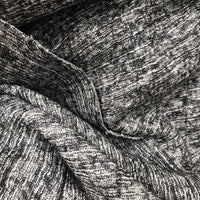 NEW Stretch Knit Sweater Fabric Imported Italian Rayon Black White Melange - Fancy Styles Fabric Boutique