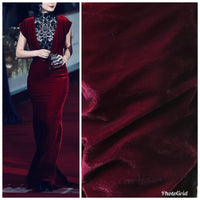 SALE! Miss Bonnie Designer Rayon Velvet Fabric - Antique Cabernet Red- By The Yard - Fancy Styles Fabric Pierre Frey Lee Jofa Brunschwig & Fils