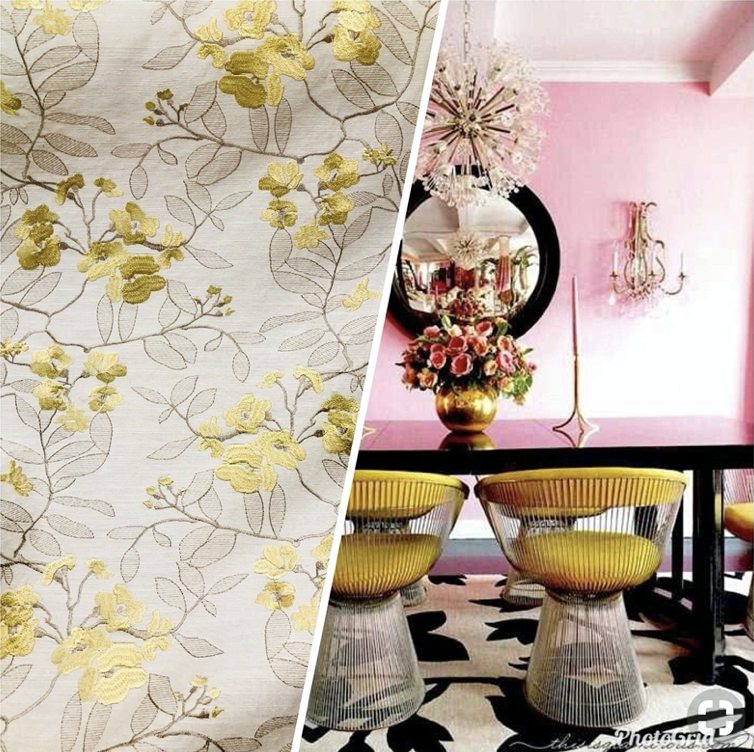 NEW Designer Linen Rayon Embroidered Floral Decorating Fabric- Yellow LLLWY0001 - Fancy Styles Fabric Pierre Frey Lee Jofa Brunschwig & Fils