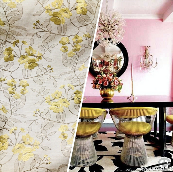 NEW Designer Linen Rayon Embroidered Floral Decorating Fabric- Yellow LLLWY0001 - Fancy Styles Fabric Pierre Frey Lee Jofa Brunschwig & Fils