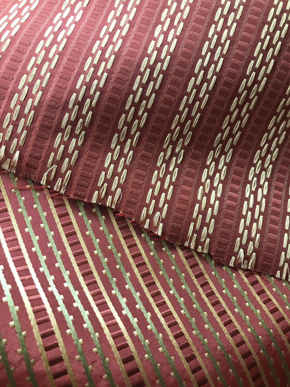 NEW! Lady Rebecca Designer 100% Silk Taffeta Striped Fabric - Red LLSAR0001 - Fancy Styles Fabric Pierre Frey Lee Jofa Brunschwig & Fils