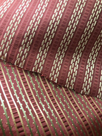 NEW! Lady Rebecca Designer 100% Silk Taffeta Striped Fabric - Red LLSAR0001 - Fancy Styles Fabric Pierre Frey Lee Jofa Brunschwig & Fils