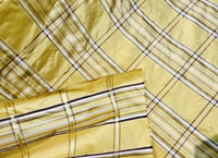NEW Designer 100% Silk Taffeta Plaid Tartan Fabric- Yellow BY The Yard - Fancy Styles Fabric Pierre Frey Lee Jofa Brunschwig & Fils
