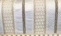 Lady Jennifer Italian Brocade Striped Satin Fabric -Ivory Gold Upholstery Neoclassical - Fancy Styles Fabric Pierre Frey Lee Jofa Brunschwig & Fils