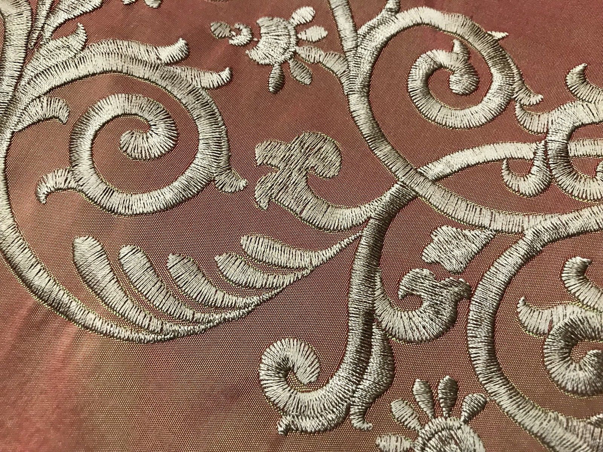 SALE! Designer 100% Silk Taffeta Interior Design Fabric - Antique Orange - Fancy Styles Fabric Pierre Frey Lee Jofa Brunschwig & Fils