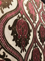 Dophin Jean Designer Belgium Burnout Damask Chenille Velvet Fabric Upholstery- Wine - Fancy Styles Fabric Pierre Frey Lee Jofa Brunschwig & Fils