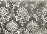 SWATCH Designer Satin Burnout Chenille Velvet Fabric - Gray Upholstery Damask - Fancy Styles Fabric Pierre Frey Lee Jofa Brunschwig & Fils