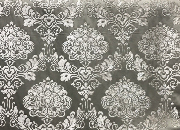 SWATCH Designer Satin Burnout Chenille Velvet Fabric - Gray Upholstery Damask - Fancy Styles Fabric Pierre Frey Lee Jofa Brunschwig & Fils