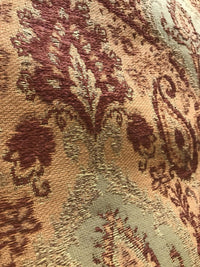 SWATCH Double Sided Burnout Kilim Rug Inspired Fabric- Red Orange Upholstery - Fancy Styles Fabric Pierre Frey Lee Jofa Brunschwig & Fils