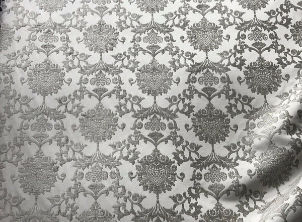 SWATCH Designer Satin Burnout Chenille Velvet Fabric - Gray Upholstery Damask - Fancy Styles Fabric Pierre Frey Lee Jofa Brunschwig & Fils