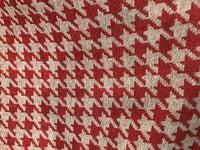 NEW Designer Upholstery Oversized Houndstooth Pattern Fabric - Red & Natural - Fancy Styles Fabric Pierre Frey Lee Jofa Brunschwig & Fils