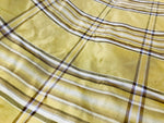 NEW Designer 100% Silk Taffeta Plaid Tartan Fabric- Yellow BY The Yard - Fancy Styles Fabric Pierre Frey Lee Jofa Brunschwig & Fils