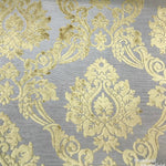 NEW Burnout Chenille Velvet Fabric- Pale Gray And Yellow- Upholstery - Fancy Styles Fabric Pierre Frey Lee Jofa Brunschwig & Fils