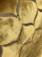 King Mark Novelty Designer Italian Burnout Geometric Velvet Fabric - Upholstery- BTY Gold - Fancy Styles Fabric Pierre Frey Lee Jofa Brunschwig & Fils