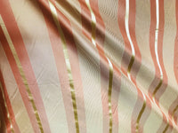 NEW! Lady Lynette SALE! 100% Silk Taffeta Muted Red And Gold Stripes Fabric- 55” Wide - Fancy Styles Fabric Pierre Frey Lee Jofa Brunschwig & Fils