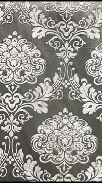 SWATCH Designer Satin Burnout Chenille Velvet Fabric - Gray Upholstery Damask - Fancy Styles Fabric Pierre Frey Lee Jofa Brunschwig & Fils