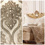 SWATCH- Designer Velvet Chenille Fabric - Antique Taupe Floral Motif- Upholstery - Fancy Styles Fabric Pierre Frey Lee Jofa Brunschwig & Fils